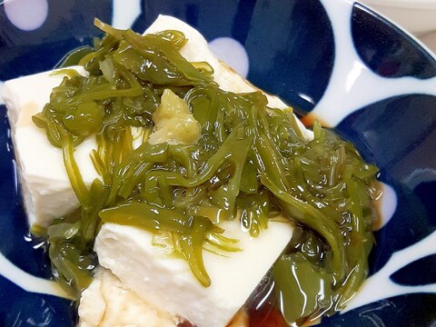 ヘルシー小鉢(^^)めかぶと豆腐のわさび酢醤油♪